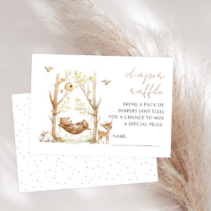 Waldtiere Baby Shower Windel-Raffle-Karten RSVP Karte
