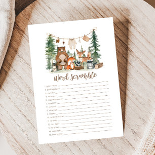 Waldtiere Baby Shower Wortscrabble Spiel