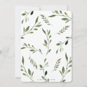 Waldtiere Babydusche Chic Greeneral neutral Einladung (Rückseite)