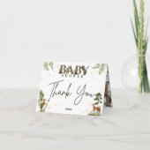 Waldtiere Babydusche Dankeskarte (Rückseite)