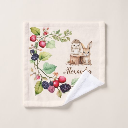 Waldtiere Badhandtuch Set (Waschlappen)