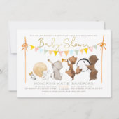 Waldtiere Band Parade Niedliche Babydusche Einladung (Vorderseite)