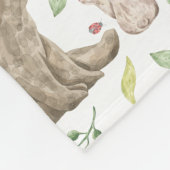 Waldtiere Bär und Kaninchen + Name Fleecedecke (Ecke)