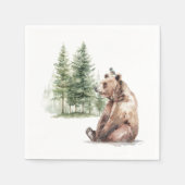 Waldtiere Bären und Vogelspuppe Serviette (Vorderseite)