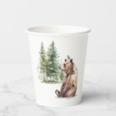 Waldtiere | Bear Baby Dusche Pappbecher (Rückseite)