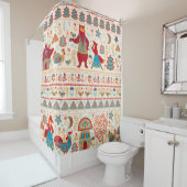 Waldtiere: Beige Hintergrund Duschvorhang (Beispiel)