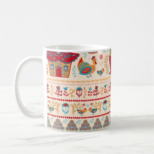 Waldtiere: Beige Hintergrund Kaffeetasse (Links)