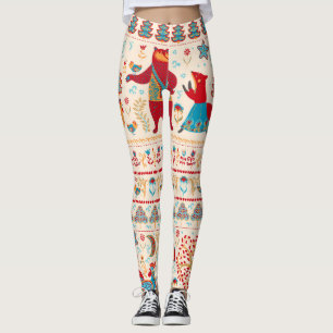 Waldtiere: Beige Hintergrund Leggings