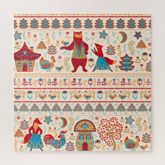 Waldtiere: Beige Hintergrund Puzzle (Vertikal)