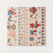 Waldtiere: Beige Hintergrund Wandteppich (Vorderseite (Horizontal))