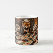 Waldtiere beim Quilten Kaffeetasse (Mittel)