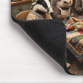 Waldtiere beim Quilten Mousepad (Ecke)