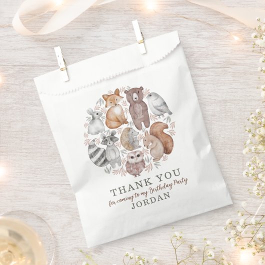 Waldtiere & Blätter Vielen Dank Geschenktütchen (Ausgeschnitten)