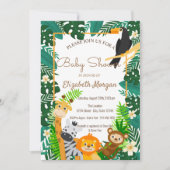 Waldtiere,Blätter Woodland Babydusche Einladung (Vorderseite)