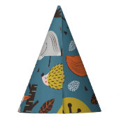 Waldtiere, blau, skandinavischer Stil Partyhütchen (Rückseite)