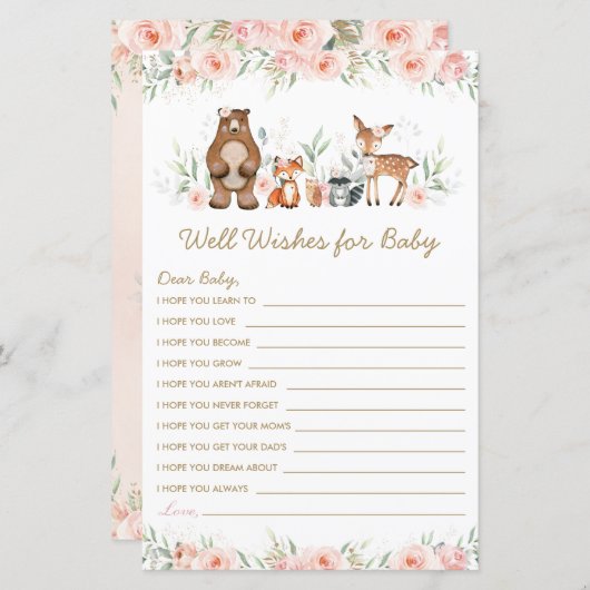 Waldtiere Blush Floral Well Wish for Baby (Vorne/Hinten)