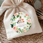 Waldtiere & Blush Pink Blume Kinderdusche Geschenkanhänger