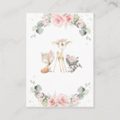 Waldtiere Blütenpflanzen Windelwindeln Begleitkarte (Rückseite)