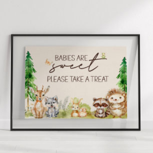 Waldtiere Boho-Baby-Party Dankeschön-Schild Poster
