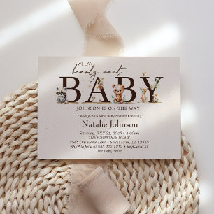 Waldtiere Boho-Baby-Party Einladung