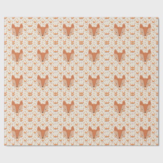 Waldtiere Boho Design Fox Geschenkpapier (Flach)