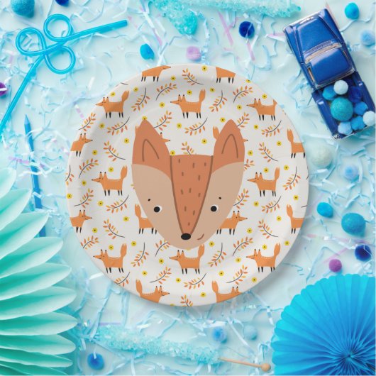 Waldtiere Boho Design Fox Pappteller (Party)