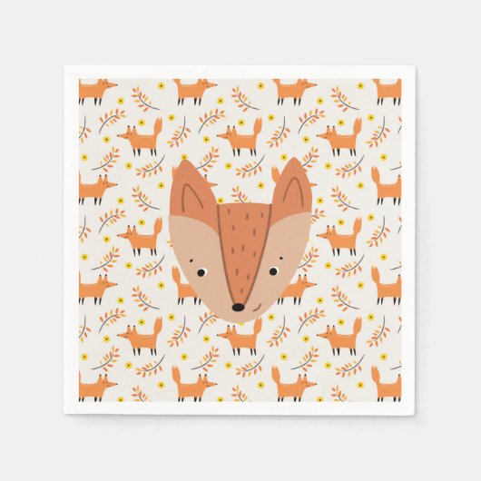 Waldtiere Boho-Design Fuchs Serviette (Vorderseite)