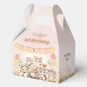 Waldtiere Boho Girl 1. Geburtstag Geschenkschachtel (Vorderseite)