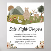 Waldtiere Boho Spate Night Diapers Poster (Vorne)