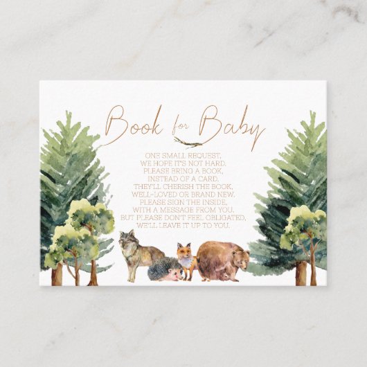 Waldtiere | Book for Baby Insert Card | Wh Platzkarte (Vorderseite)