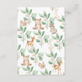 Waldtiere buchen Kinderkarte Begleitkarte (Rückseite)