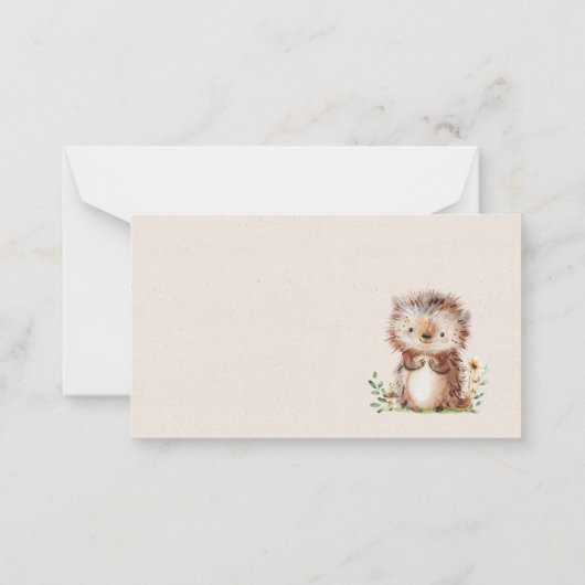 Waldtiere Bücher für Babydusche Mitteilungskarte (Rückseite)