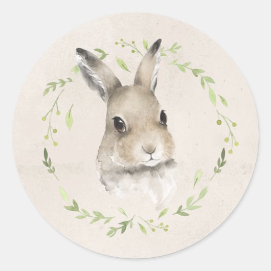 Waldtiere Bunny Rabbit Greenerity Baby Shower Runder Aufkleber (Vorderseite)