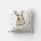 Waldtiere Bunny Rabbit Watercolor Kranz Kissen (Vorderseite)