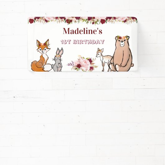 Waldtiere Burgundy & Pink Banner (InSitu)