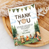 Waldtiere Camping Geburtstag Dankeskarte