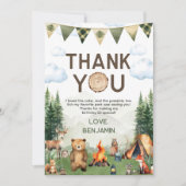 Waldtiere Camping Geburtstag Dankeskarte (Vorderseite)