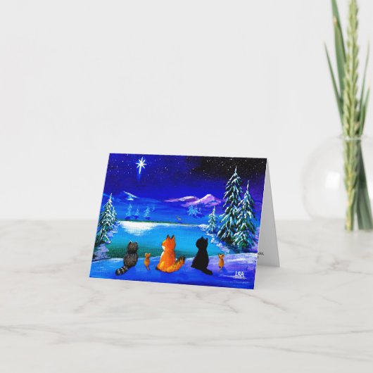 Waldtiere Christliche Weihnachtskarte Dankeskarte (Vorderseite)