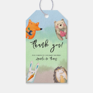 Waldtiere - danke Baby Shower Geschenkanhänger