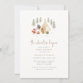 Waldtiere Das Abenteuer beginnt mit der Kinderdusc Einladung (Vorderseite)