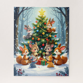 Waldtiere dekorieren Weihnachtsbaum Puzzle