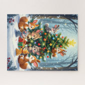 Waldtiere dekorieren Weihnachtsbaum Puzzle (Horizontal)
