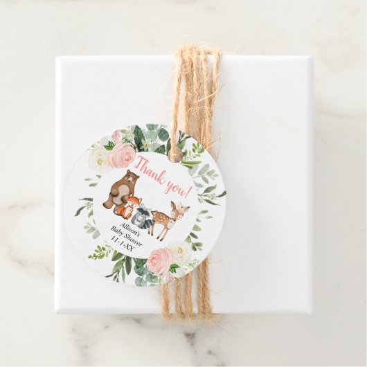 Waldtiere der kleinen Mädchen pinkfarben Geschenkanhänger (Beispiel)