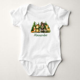 Waldtiere der Wasserfarben Baby Strampler