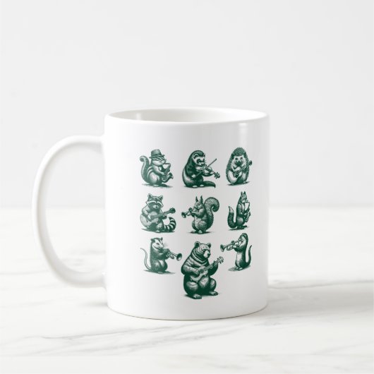 Waldtiere, die Musik spielen Kaffeetasse (Links)