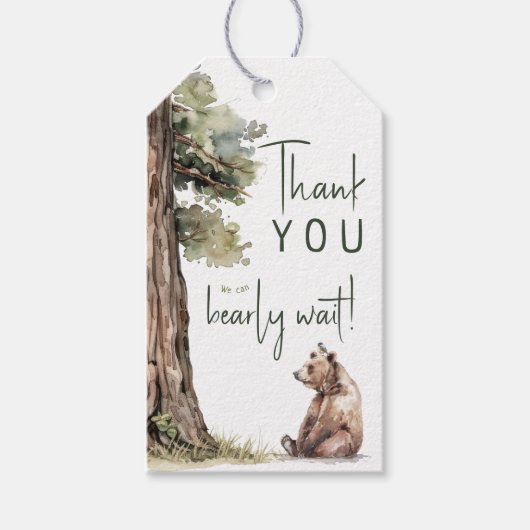 Waldtiere, die wir vorher abwarten können. Danke Geschenkanhänger (Vorderseite)