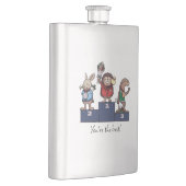 Waldtiere Du bist der Beste! Geschenk-Podium-Kunst Flachmann (Rechts)