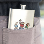 Waldtiere Du bist der Beste! Geschenk-Podium-Kunst Flachmann (Beispiel)