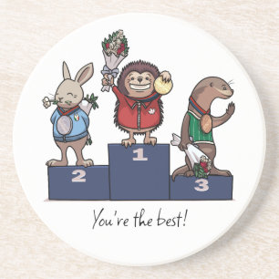 Waldtiere Du bist der Beste! Geschenk Podium Kunst Getränkeuntersetzer