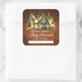 Waldtiere Dusche Rustikale Buchschilder Quadratischer Aufkleber (Tasche)